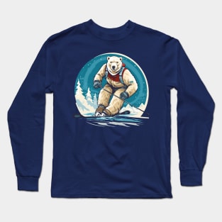 polar bear skiing Long Sleeve T-Shirt